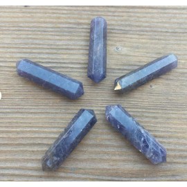 IOLITE DOUBLE TERMINATED GEMSTONE CRYSTAL PENCIL POINT (ONE)