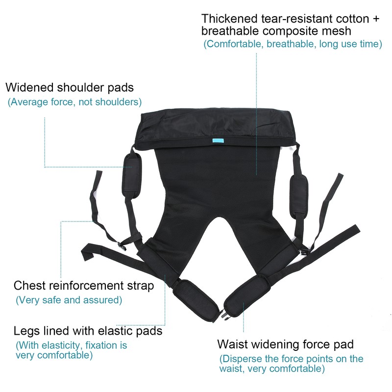 Elderly Transfer Back Sling Nylon Patient Lift Strap Hemiplegia Moving