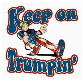 Keep ON TRUMPIN Decal Bumper Sticker Graphic - Die Cut Sticker, High Resolution Top Grade Vinyl