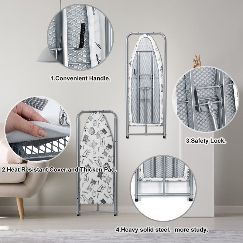 Duwee 14"x38" Wall Mounted and Door Mounted Ironing Board with