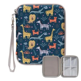 Card Case for Yoto Cards,Card Holder with Zipper,Card Storage,Transparent Protective Pages & Angled Pockets for Convenient Access,Card Binder Holder with Sleeves for Travel (Animal)