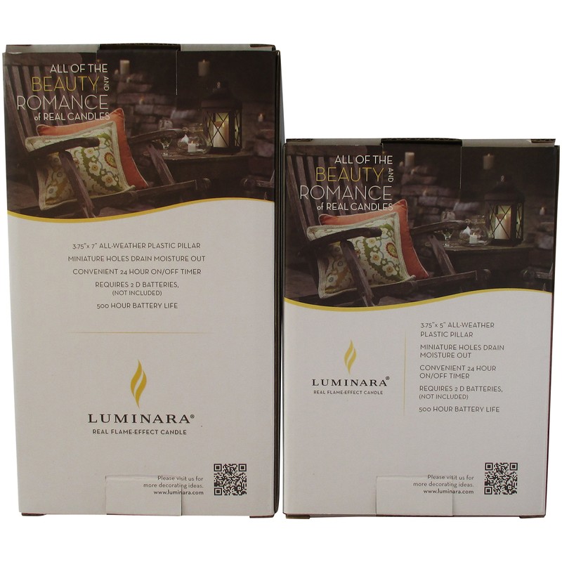 Luminara Outdoor Flameless Candle: Plastic Finish, Unscented Moving Flame Candle
