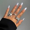 KURTCB Y2k Rings Chunky Gold Rings for Women Statement Irregular