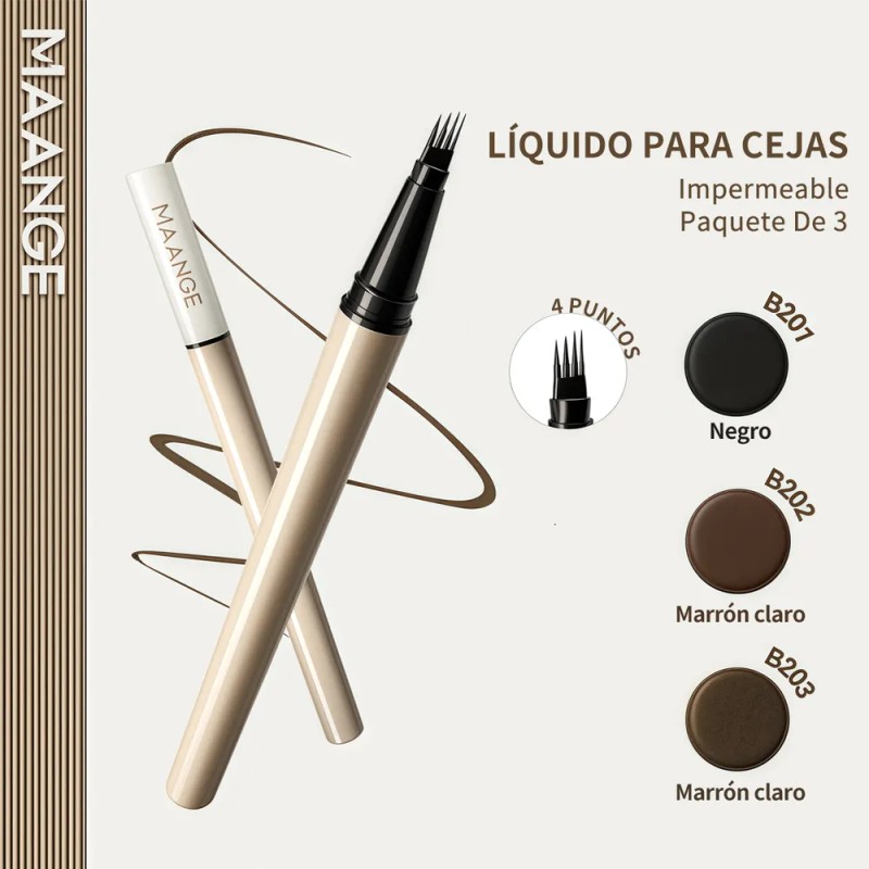 3pzs Lapiz Para Ceja Maquillaje Para Cejas Delineador Cosméticos Hipoalergénicos
