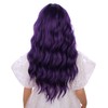 Edivd Child Dark Purple Wig Girls Long Grape Purple Wavy