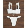 SOLY HUX Women's Ruffle Trim Tie Front Bikini Set Bathing