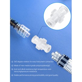 30pcs Luer Lock Connector Kit, Syringe Adapter, PP Syringe Transfer Joint, Luer Lock to Luer Lock Coupler for Liquid Transfer
