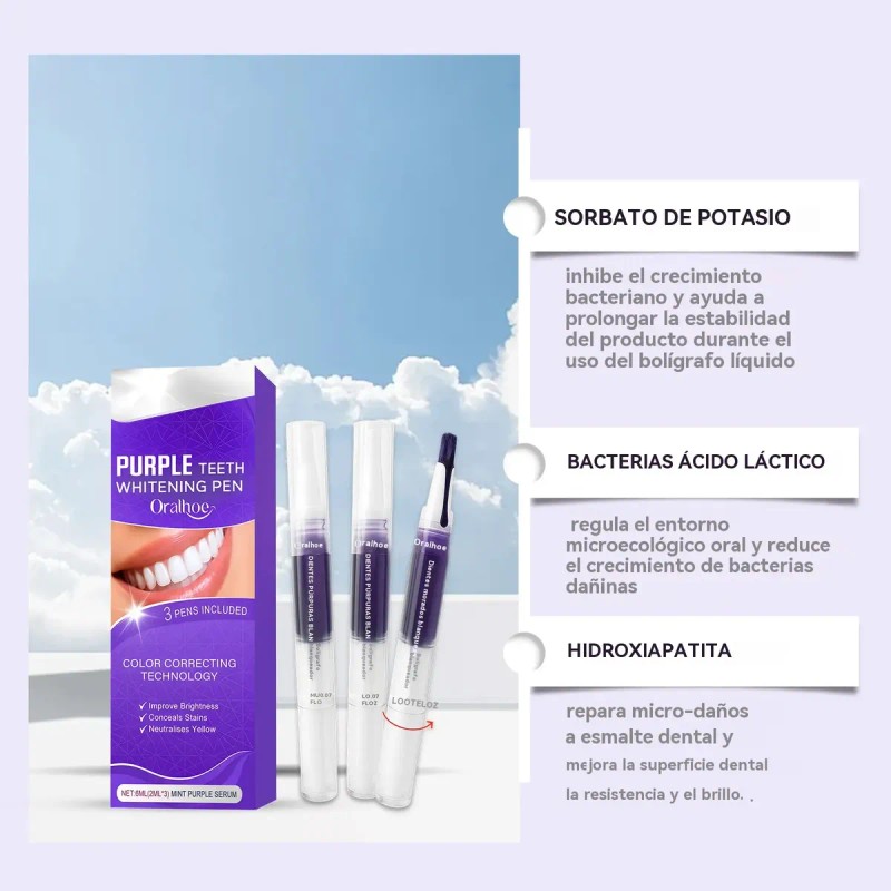 3 Lápiz Blanqueador Dientes Elimina Manchas Limpiador Dental