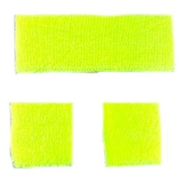 Mytoptrendz® Sweat Bands Set 3 pcs 1 Headband 2 Wristband (Yellow Neon)