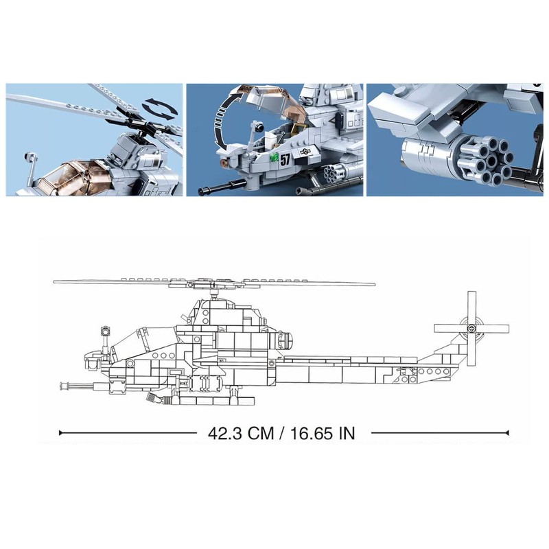 AFM AH-1Z Viper Attack Helicopter 482Blocks