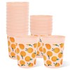 JarThenaAMCS 16Pcs Orange Plastic Cups 16oz Tangerine Disposable Drinking Cup