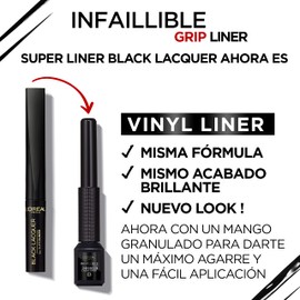 L'Oréal Paris Infallible Grip 24H Vinyl Liquid Liner Black, Liquid Eyeliner with Soft and Flexible Applicator