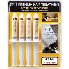 CP-1 Premium Professional Hair Mask Deep Conditioning Keratin Protein Hair Treatment for Dry Damaged Hair, Ceramide Repair System 25ml x 4 Tubes, free additional 4 travel packs