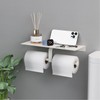 Danpoo Bathroom Toilet Paper Holder with Shelf, Wall Mount, Double