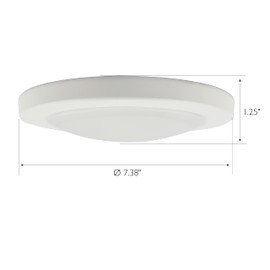 Design House 588160 Paxton Modern Integrated LED Disk Light Indoor/Outdoor Ceiling Flush Mount Dimmable with White Lens Shade for Bathroom Entryway Living Room, White, Satin Nickel