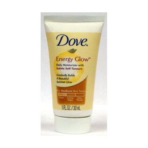 Dove Energy Glow Daily Moisturizer with Subtle Self-tanners for Medium Skin Tones 1 Oz (Pack of 15)