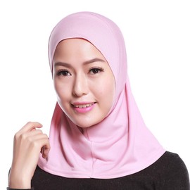 WOWOWO Womens Hijab Muslim Cotton Mini Hijab Head Scarf Solid Color Full Cover Inner Cap Wrap Shawl Turban