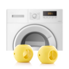 InnovaGoods - Set of 2 Ioclean Anti-limescale Magnetic Balls, Reusable, Environmentally Friendly, Easy to Use, for Washing Machine and Dishwasher, Yellow, TPR Magnet