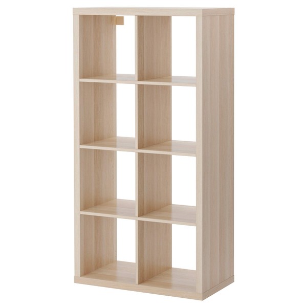 Ikea KALLAX shelving unit white stained oak effect (77x39x147 cm) 8 shelf