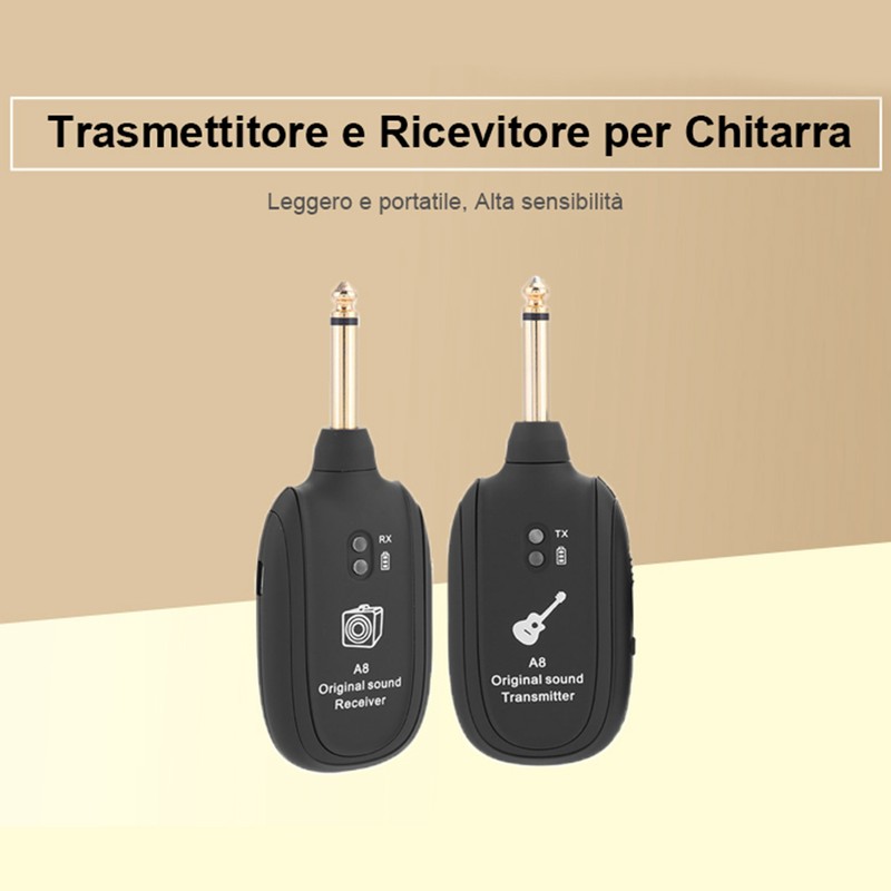 Wireless Audio Transmission Set with Receiver Transmitter for Electric Guitar
