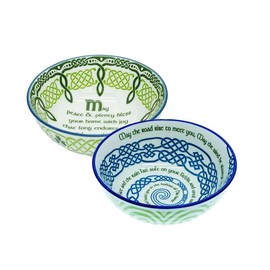 Royal Tara Irish Ceramic Blessing Bowls Set of 2 Celtic Knotwork Kitchenware Gift Serving Soups Stews Salads Bone China Mixing Bowl for Kitchen (2 Mixed Celtic Bowls)