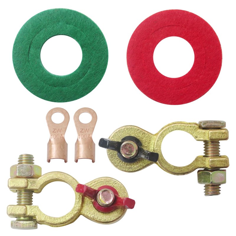 Vicue Upgraded 1 Pair Solid Brass Battery Terminal Connector Top