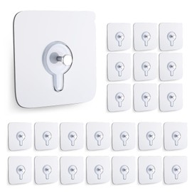 24PCS Picture Hangers Without Nails, Wall Hangers Without Nails, Adhesive Wall Hooks, to use Inside Kitchen, Bathroom, Home and Office (8mm)