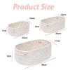 TOMVAES 3-Pack Woven Cotton Rope Storage Baskets, Oval Small, Medium,