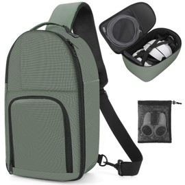 Carrying Case for Quest 3/Quest 2/Vision Pro. Waterproof Travel Sling Bag for VR All-in-One Gaming Headset and Touch Controllers Accessories with DIY Main Compartment and Thicken Pad