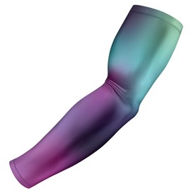 B-Driven Sports Pro-Fit Compression Arm Sleeve for Baseball, Basketball, Football - Muscle-Tendon, Bruising Reduction - Athletic, Men, Women, Youth - Ombre | Pink Purple Blue Green XXS (YSTD) - 1 Pc