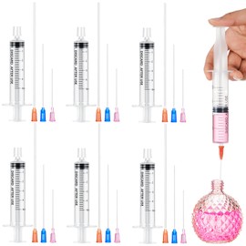 Geiserailie 6 Packs Perfume Decanter Kit with Soft Plastic Tube Small Syringes for Liquid Clear Perfume Refill Tools Kit Syringe Extractor for Refillable Liquid Dispensing and Measuring (5ml)