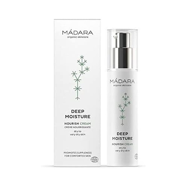 MÁDARA Organic Skincare Deep Moisture Cream - 50 ml, Rich, Extremely Nourishing, Soothing, for Dry and Dehydrated Skin, Vegan, Ecocert Certified, Recyclable Packaging