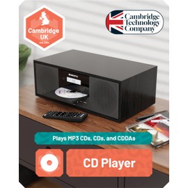 Home Stereo System with CD Player Bluetooth & Radio | 40W FM Radio, Solid Wood Build, 30 Presets, and Alarm | Multi Format Support, CD Player for Home, Compact Music System | Oakcastle Hifi400