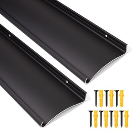 Orechic 2Pack Heavy-Duty Aluminum Door Rain Drip Guard, 4″ Extra-Wide and Thickened Window Door Rain Deflector, Size 52″ Length, 4″ Wide, 0.8″Height (Black)