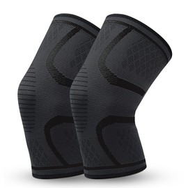 Knee Supporter, For Sports, Injury Prevention, Breathable, Elastic, Running, Unisex, Left and Right Use, Black, Set of 2, Size M x 2