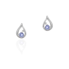 Canal 4°C K10 Earrings, Birthstone, K10, Tanzanite/Diamond