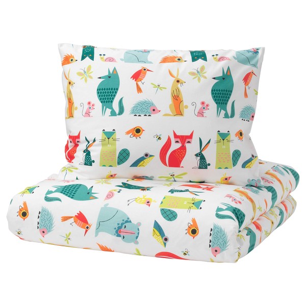 IKEA Lattjo Duvet Cover and Pillowcase(S), Animal, Multicolor