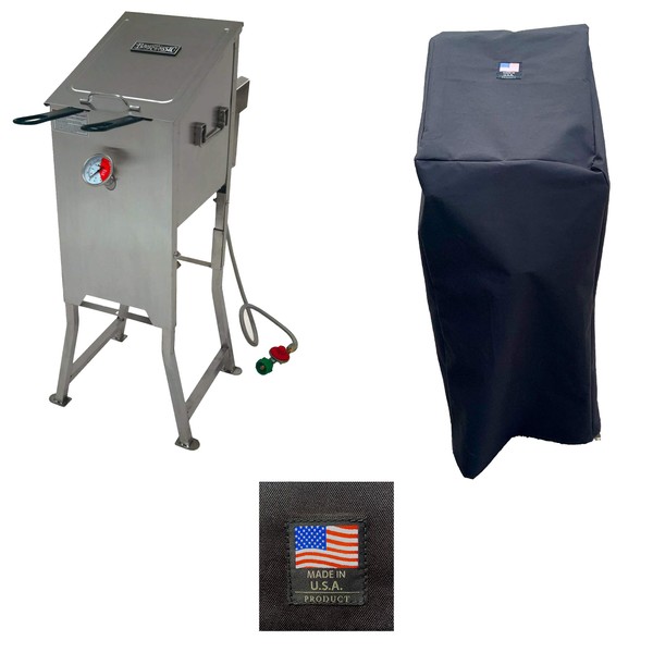 Bayou Classic 700-701 Canvas Cover 5004 Full Length Custom Made For 4 Gallon Deep Fryer WITHOUT SIDE CART Protection From the Elements Made in the USA
