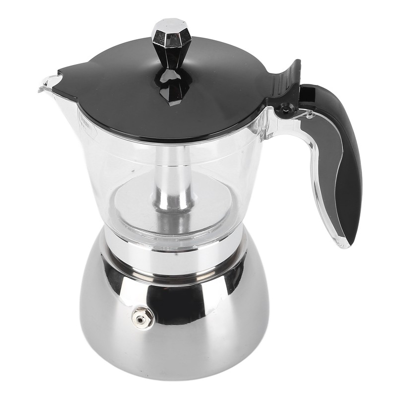 6 Cups Stainless Steel Coffee Pot Italian Octagonal Household Brewing