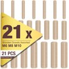 5Plus 21 Pcs Assorted Wooden Dowels – M6, M8, M10