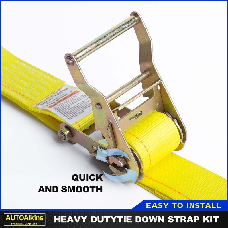 AUTOAlkins Wheel Chock Tie Down Kit, Trailer Tie Down Strap