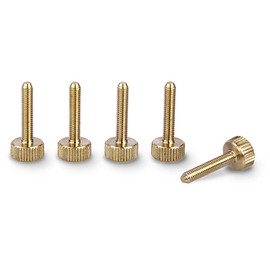 PrecisionGeek Brass M3 x 15mm - 8mm dia - Flat Knurled Thumb Screws (Set of 5) computer case hand grip