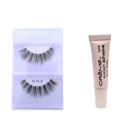 12 Pairs Crème 100% Human Hair Natural False Eyelash Extensions Black #415 Natural Long Lashes