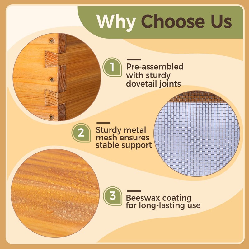 Honey Lake 10-Frame Beehive Quilt Box for Langstroth Hives