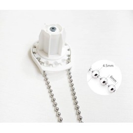 4.5 mm Stainless Steel Bead Chain with 5 Connectors, Fix or Replace for Broken Roller Shade Chain, Great Pulling Force & Rustproof (#10, 3 Meters), Chain Only, Clutch is Not Included
