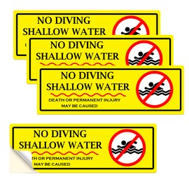 No Diving Shallow Water Stickers NO DIVING Adhesive Swimming Pool Safety Warning Stickers Pool Signs for Swimming Pool Decor (Diving)