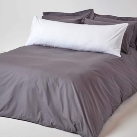 HOMESCAPES White Pure Egyptian Cotton Body Pillowcase 200 TC 400 Thread Count Percale Equivalent Long Pillow Case for Nursing Pregnancy and Elderly Support