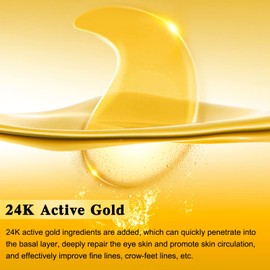 Eye Pads (25 Pairs), 24k Gold Eye Patches, Anti-Ageing Eye Pads, Intensive Eye Pads can reduce swelling, dark circles and wrinkles under the eyes