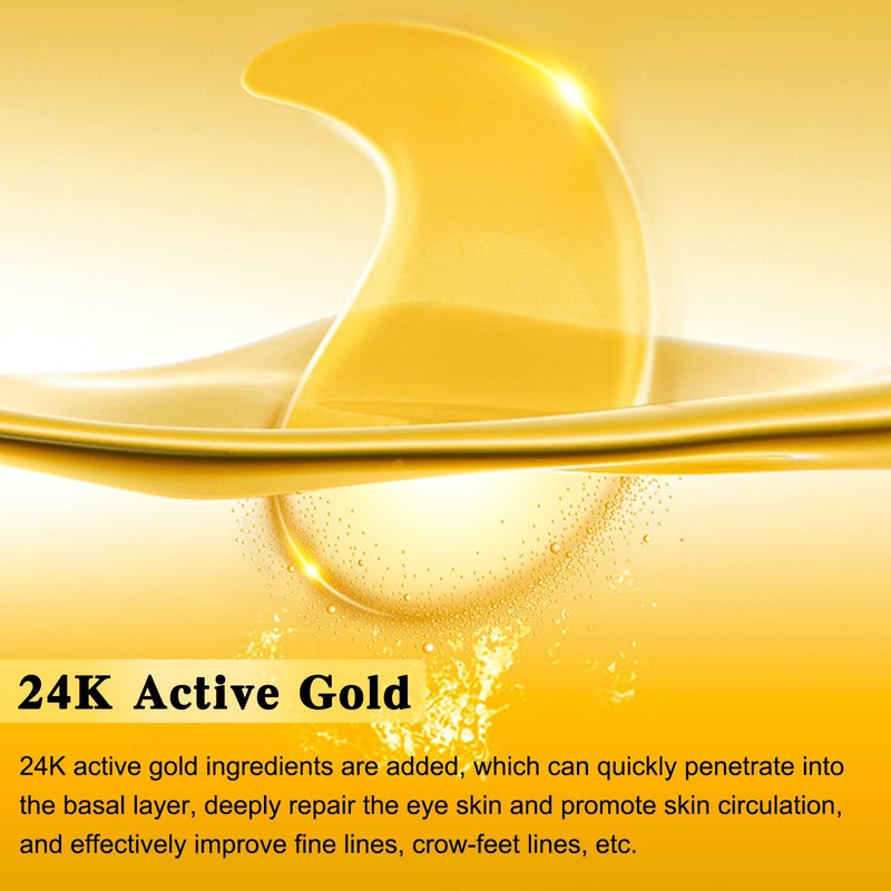 Eye Pads (25 Pairs), 24k Gold Eye Patches, Anti-Ageing Eye