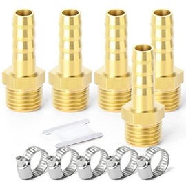 ERGAOBOY 10 Pcs 8mm OD Barb to 1/4" Female BSP Connectors,Brass Hose Barb Compression Fittings